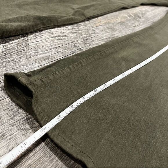 Military green color flared high rise jeans - Picture 2 of 15